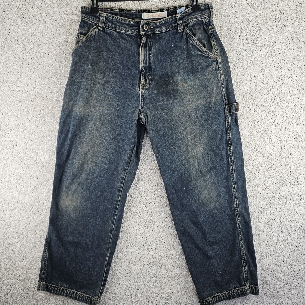 Vintage Y2K Timberland Carpenter Denim Jeans Size 34 34x29 Baggy Distressed
